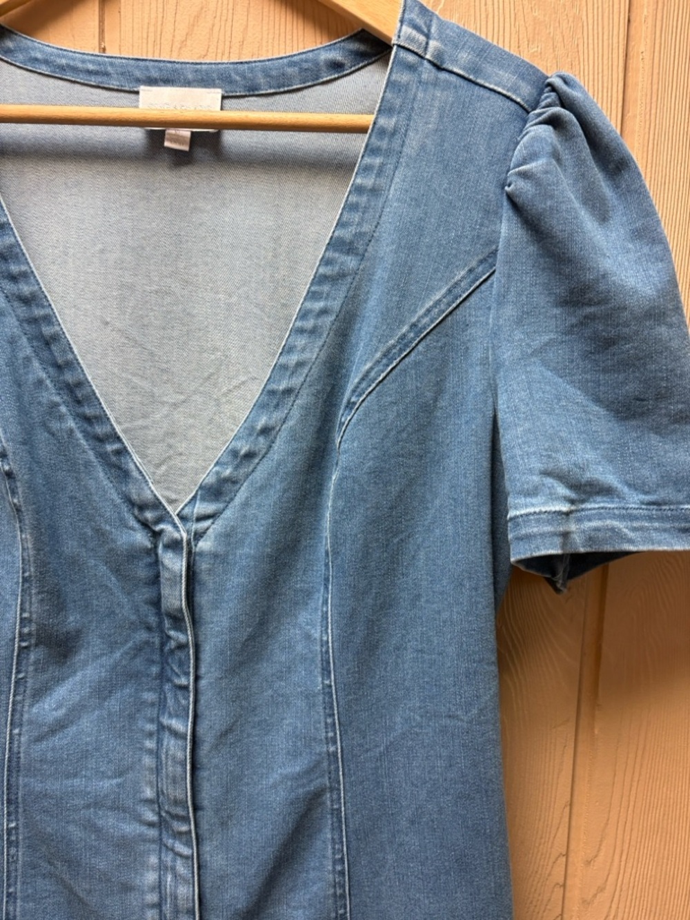 Sugarlips Blue Denim V-Neck Mini Dress - Picture 5 of 13